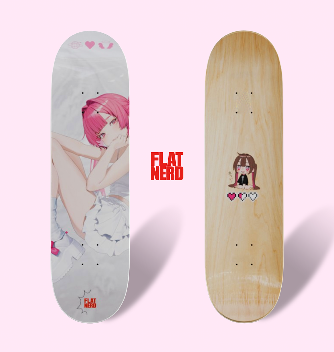 はむねずこ × FLAT NERD SKATEBOARD DECK